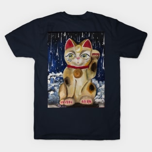 Nocturnal Maneki Neko (Lucky Cat) T-Shirt